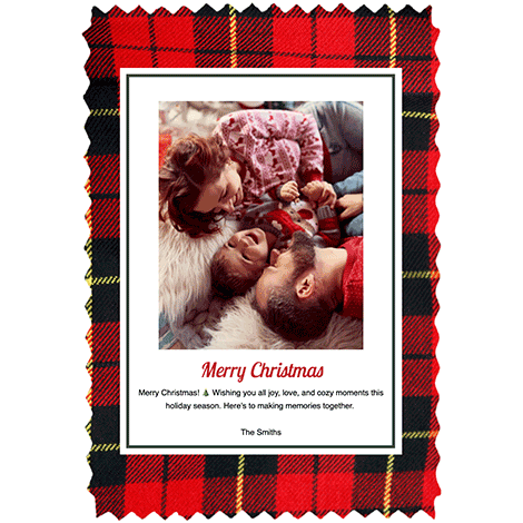 Holiday Plaid Family Photo eCard